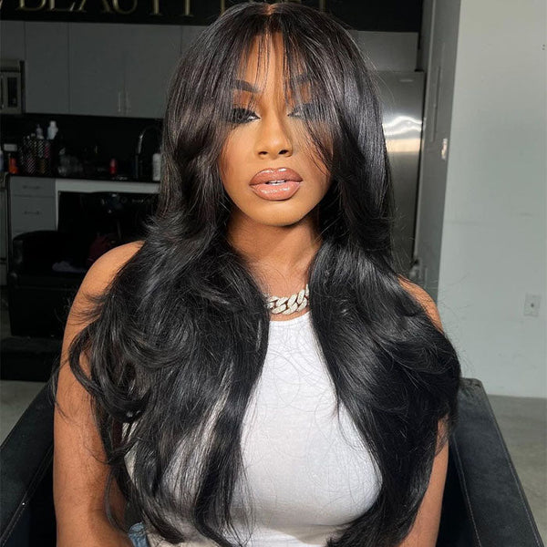 2Wigs $189 | 7x6 Body Wave Curtain Bangs Wigs & Straight Curtain Bangs Wig