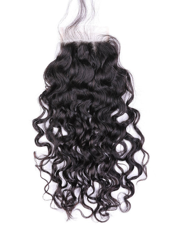 Natural Wave Virgin Curly Hair Black Color 5x5 Lace Closure, 4x4 Lace Closure