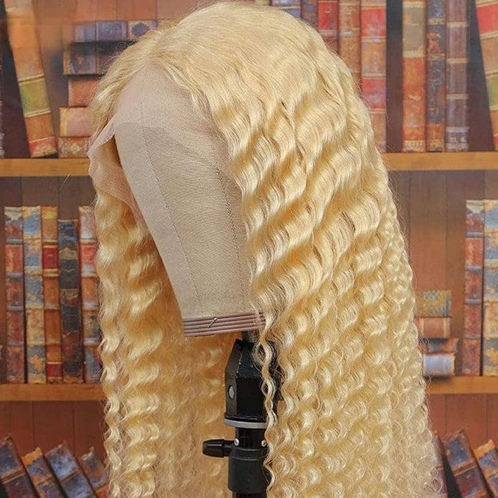 CurlyMe 613 Blonde Kinky Curly Human Hair Wigs 13x4 Lace Front Wigs