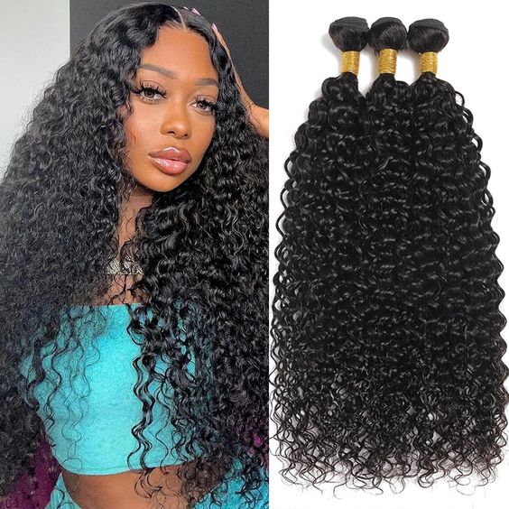 Natural Black Color Water Wave Hair Bundles 1/3/4Pcs