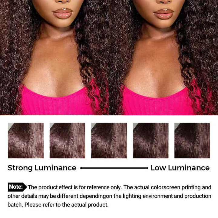 #4 Chocolate Brown Pre Cut Glueless Lace Kinky Curly Wear Go Wig - CurlyMe Hair Unice