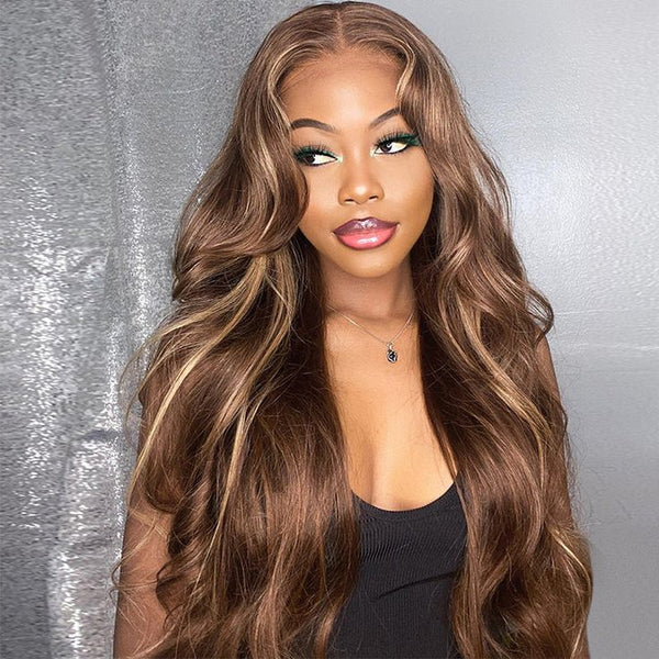 PartingMax | Highlights Ombre 7x6 HD Lace Wear Go Body Wave Glueless Wigs Pre Cut Lace Wig