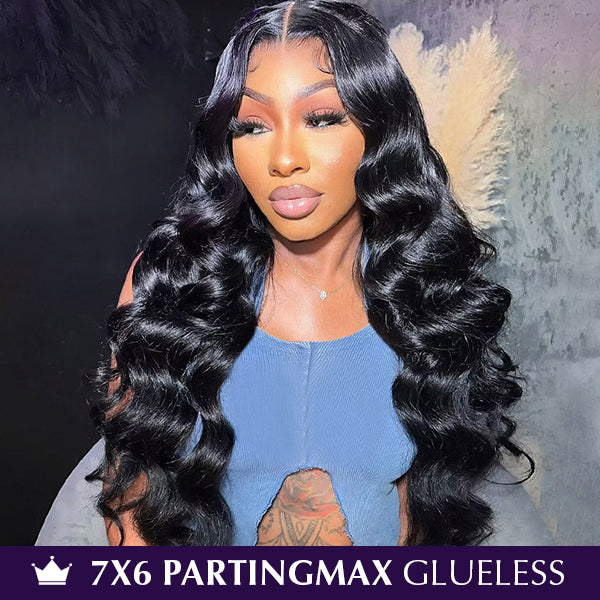 PartingMax | 7x6 HD Lace Closure Wigs Loose Body Wave PartingMax C Part Human Hair Wigs Pre Plucked