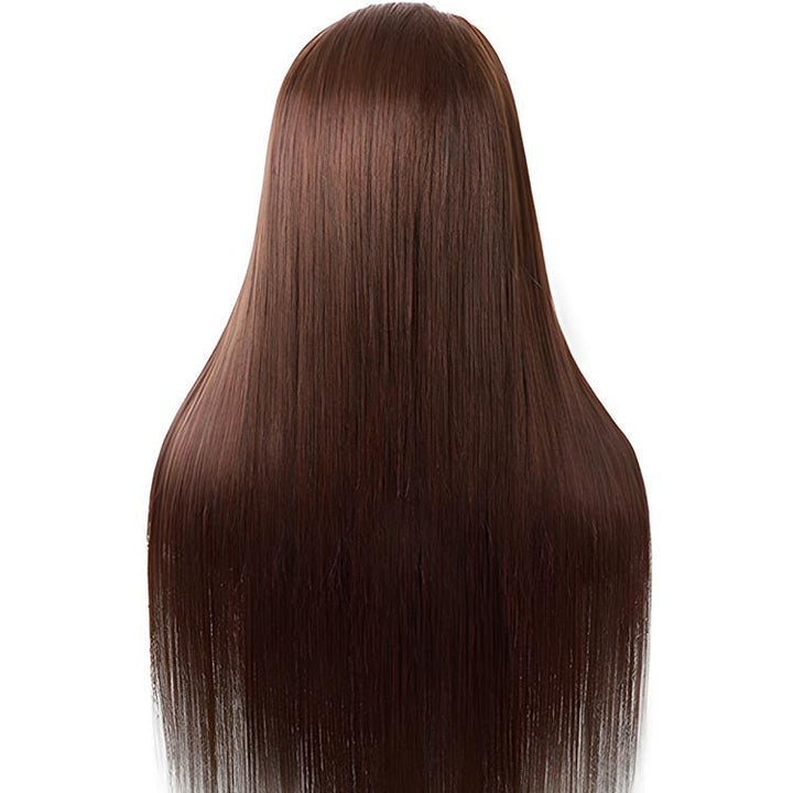 CurlyMe #4 Color Straight Human Hair Undetectable Lace Front Wigs Pre Plucked