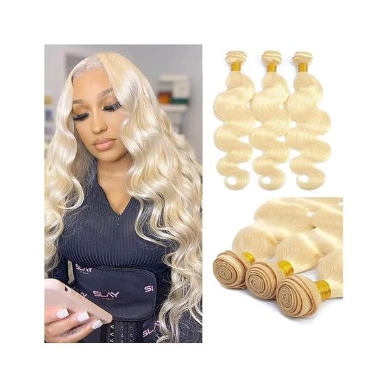 Body Wave 613 Hair Bundles 1/3/4Pcs Blonde Color Hair