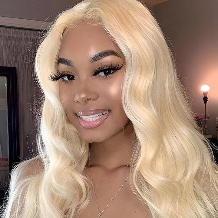 CurlyMe 613 Blonde Human Hair Wig Body Wave Lace Front Wigs Pre Plucked