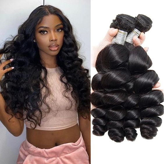 Loose Wave Bundles 1/3/4Pcs Natural Black Hair Extensions