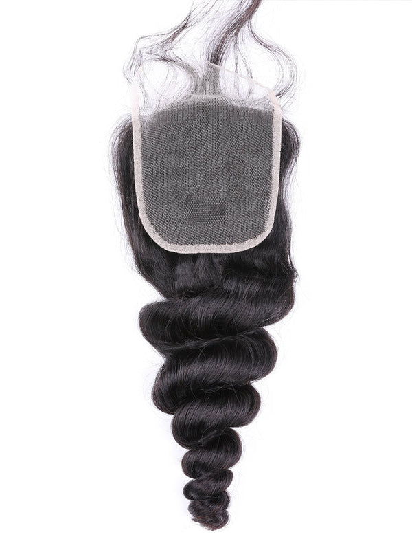 Loose Wave Natural Black Hair 5x5 Lace Closure, 4x4 Lace Closure