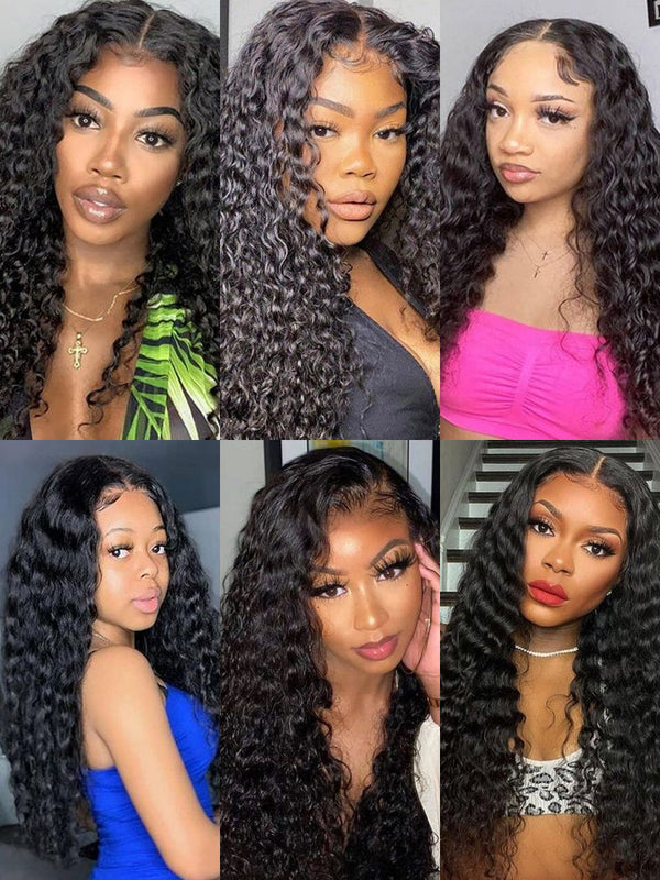 Natural Wave Virgin Human Hair 4 Bundles with 4x4/5x5 Closure Natural Black