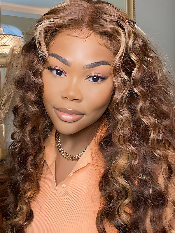 Highlights Ombre Loose Deep Wave Lace Wig Human Hair
