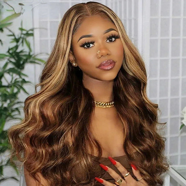 Pre-Everything | Invisible Knots P4/27 Highlight Body Wave Ready To Wear Wig 13x6 Lace Frontal Wig Pre Cut Wigs