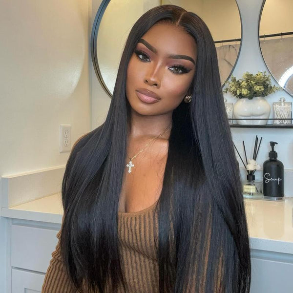 Pre-Everything | Straight Human Hair Wig 13x6 Lace Frontal Wig Glueless Lace Wig Invisible Knots Pre Cut Wigs