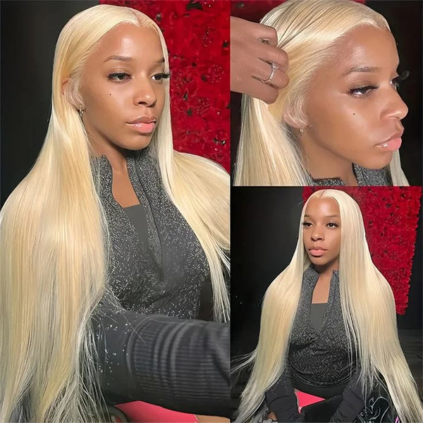 HERLIZIA 613 Blonde Lace Front Wigs Straight Human Hair Wigs 13x4 Skin Melt Lace